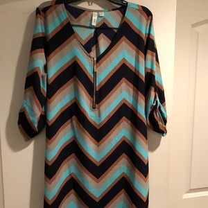 Chevron pattern cocktail dress